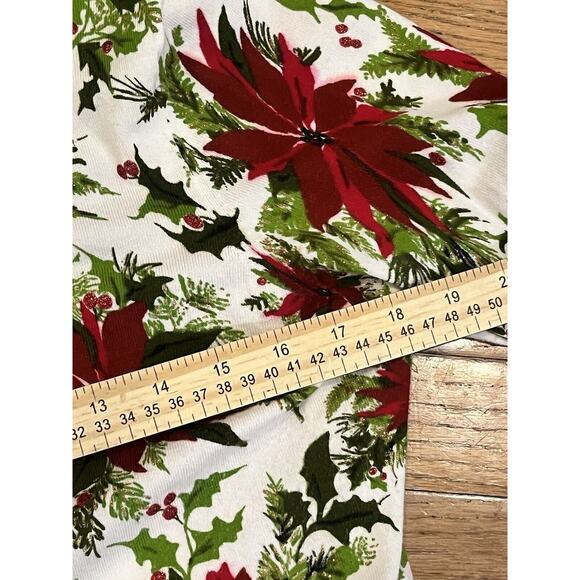 Vintage Talbots Poinsettias Knit Cardigan Sweater White Medium - Picture 11 of 12